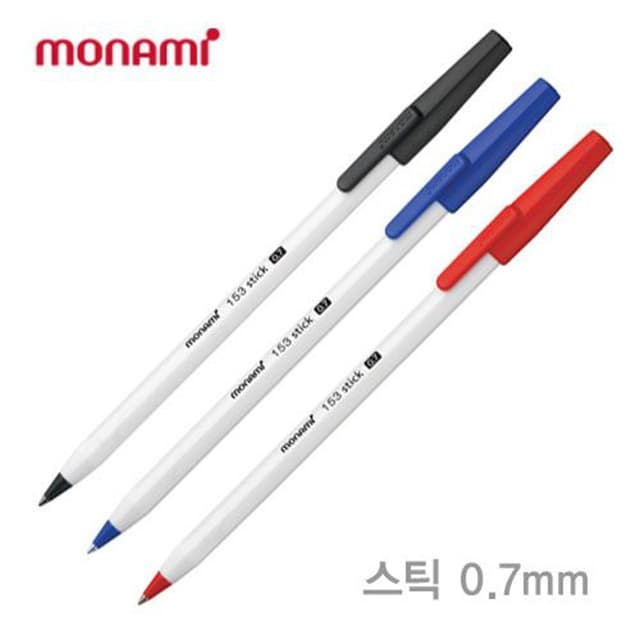 [モナミ]153 スティックボールペン-0.7mm (12本1セット)