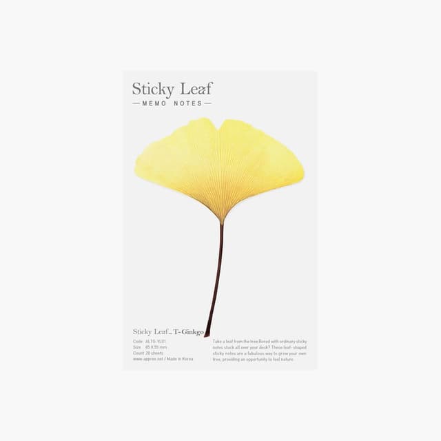 [APREE]スティッキーリーフ _透明イチョウ(Yellow,M)