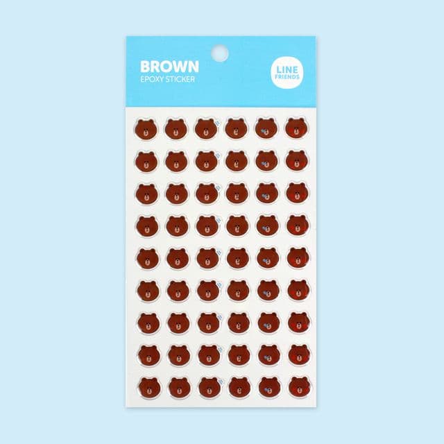 [LINE FRIENDS]LINE FRIENDS エポキシステッカー_ブラウン