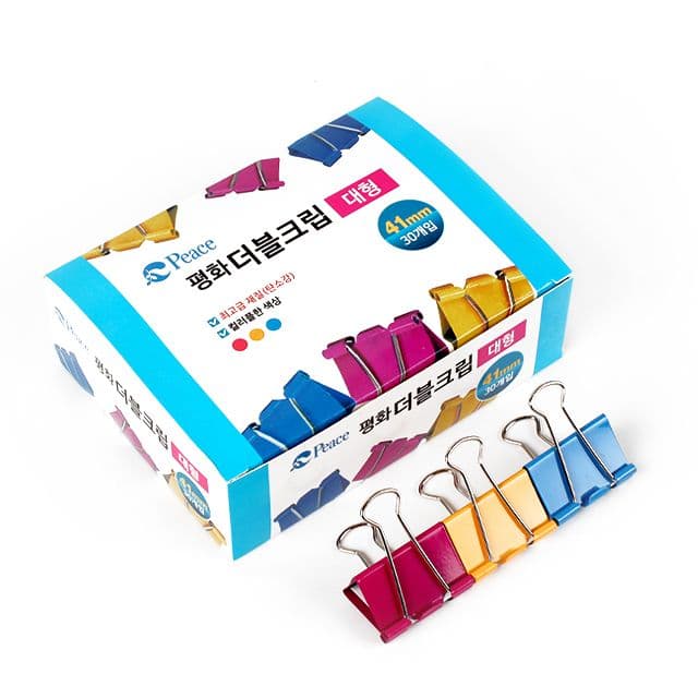 [ピースコリア]ダブルクリップ カラー-大(30個入り)