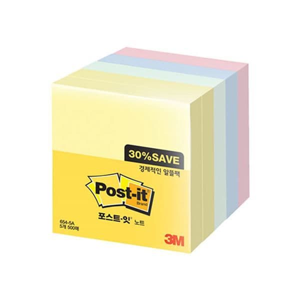 [ポスト・イット]ポスト・イット ノート お買い得パック 4色 654 (76x76)