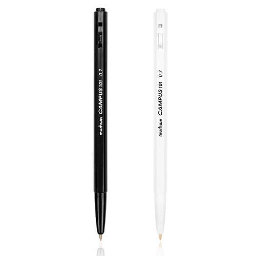 [ムンファ]キャンパス 101 ブラック＆ホワイト 0.7mm (12個 1セット) 1