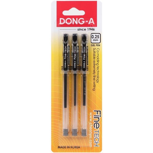[ドンア]ファインテック 0.25mmボールペン ブラック 3本入りセット 1