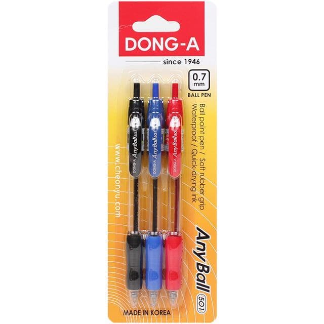 [ドンア]アニボール 0.7mm ボールペン ミックス 3本入りセット 1