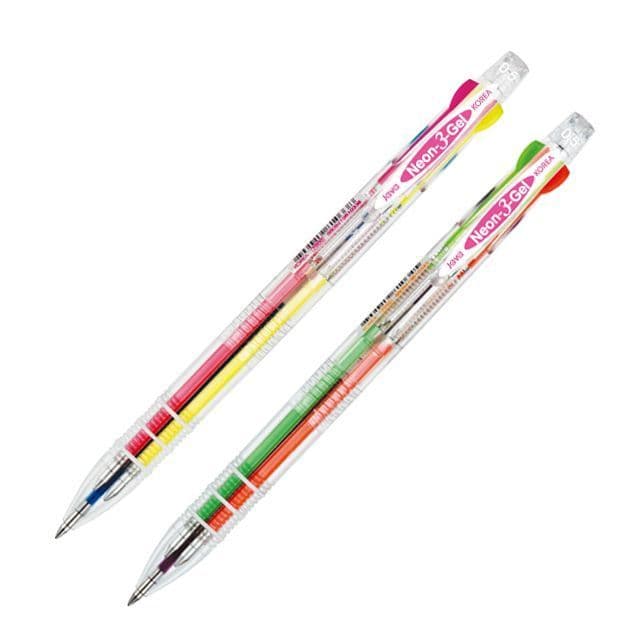[ジャバ]ネオン3ゲル蛍光3色ボールペン 0.5mm (12本1セット)
