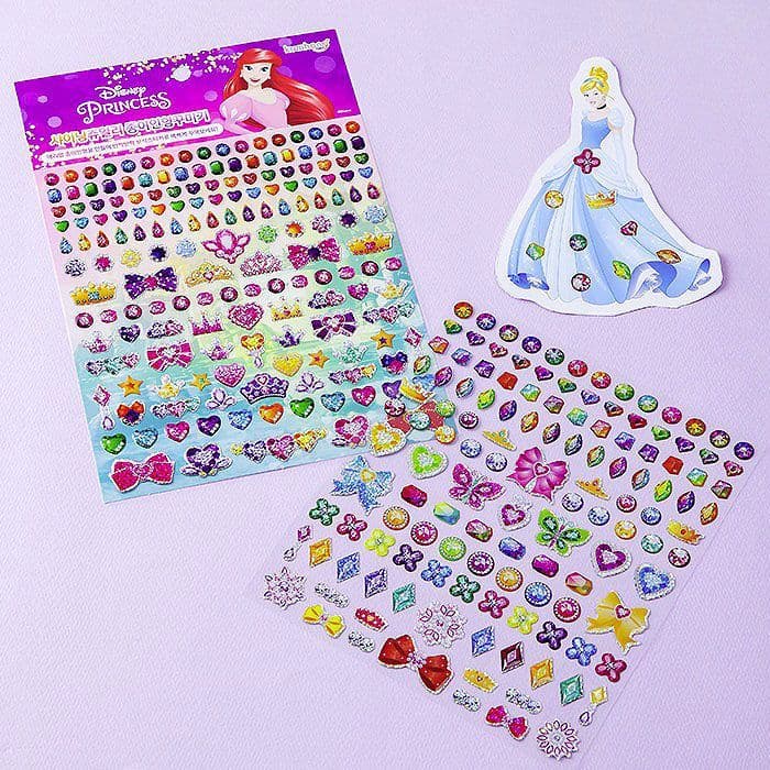 [ディズニー]プリンセス シャイニングジュエリーステッカー 紙人形 1