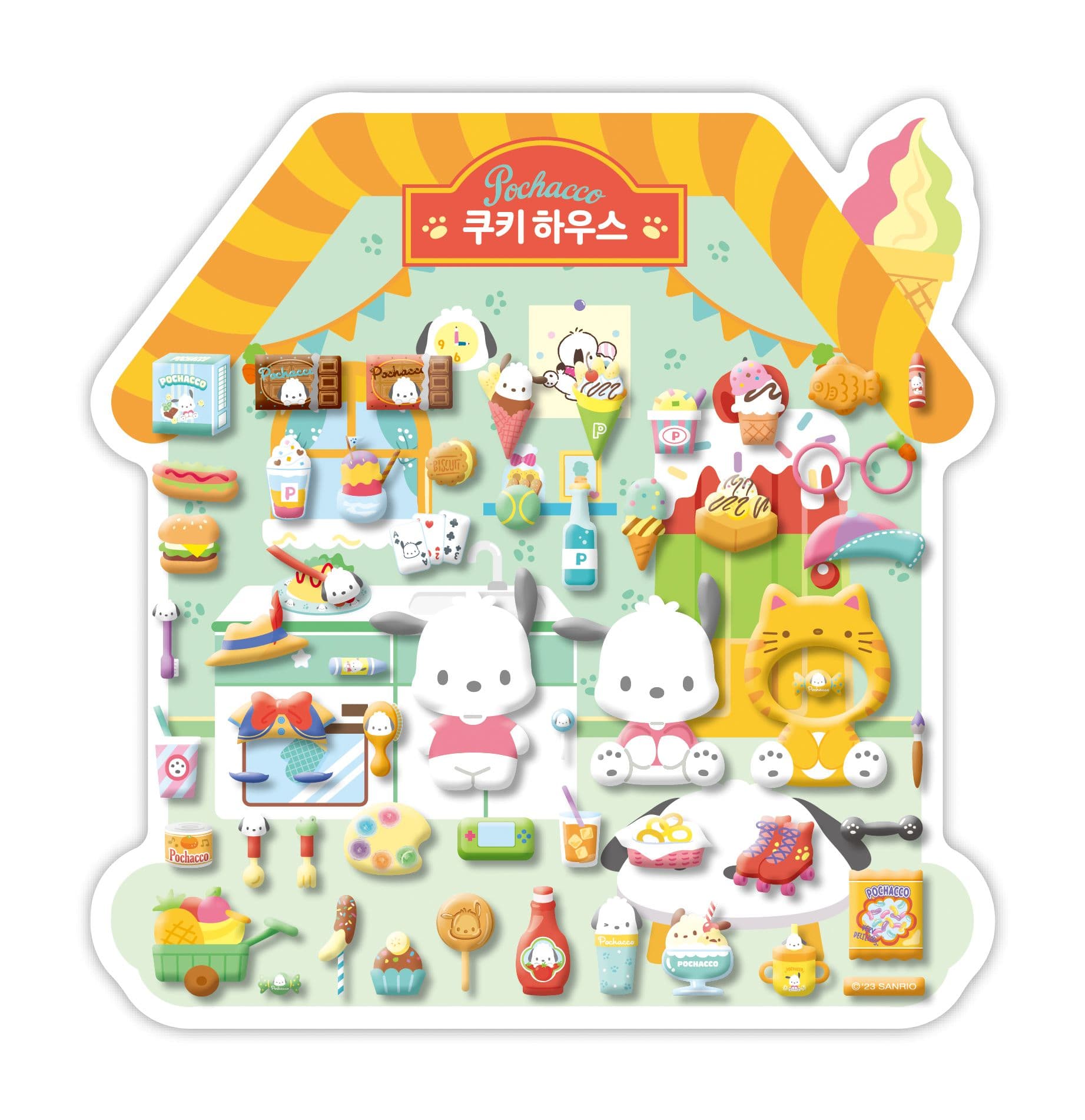 [サンリオ]ポチャッコ クッキーハウスステッカー 1