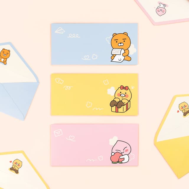 [カカオフレンズ]カカオフレンズ 横型封筒 3Pセット