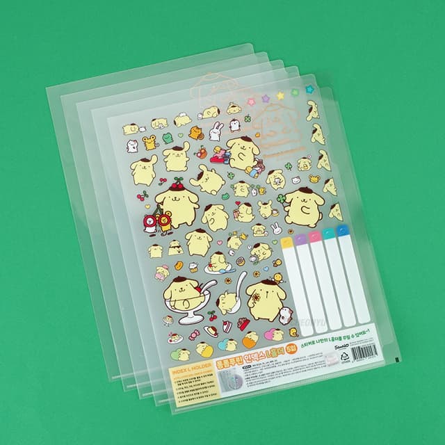 [サンリオ]ポムポムプリン インデックス Lホルダー 5個入り 1
