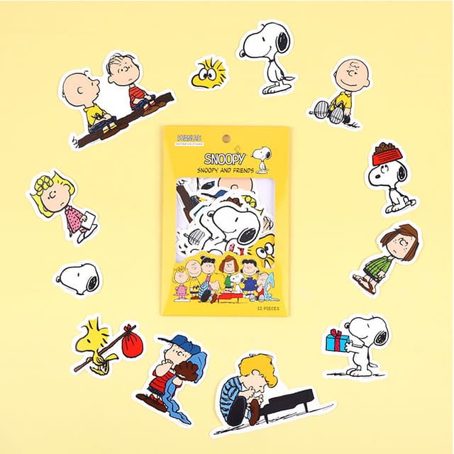 [ピーナッツ]スヌーピー デコステッカー イエロー (SNOOPY AND FRIENDS)