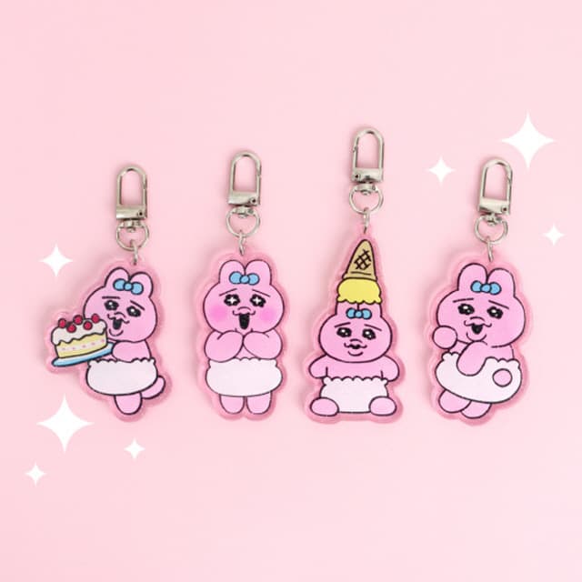 [パンツうさぎ]パンツうさぎ アクリル全身型キーリング 1