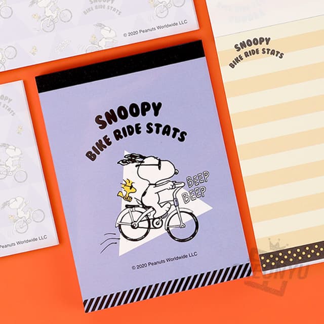 [ピーナッツ]ピーナッツ スヌーピー ミニメモ_自転車