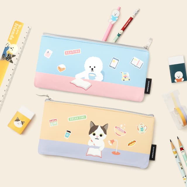 [ブックフレンズ]リーディングペット ふわふわスクエアペンケース