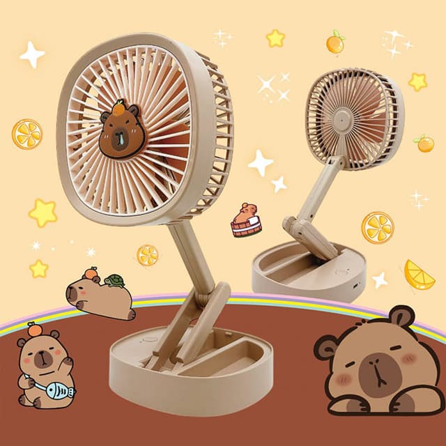 [カピバラ]カピバラ 折りたたみスタンド扇風機 (ランダム発送)
