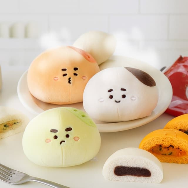 [キキクォッカ]モチタウン 肉まんホットパックぬいぐるみ