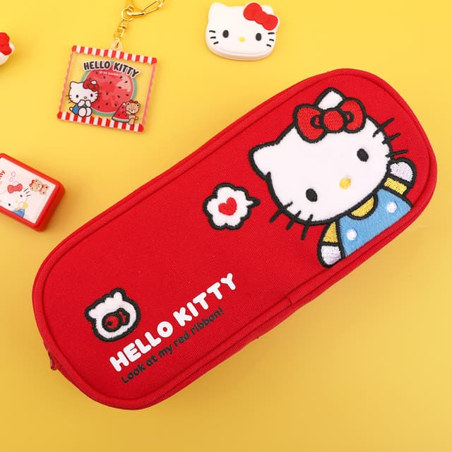 [サンリオ]ハローキティ 布アプリケ筆箱