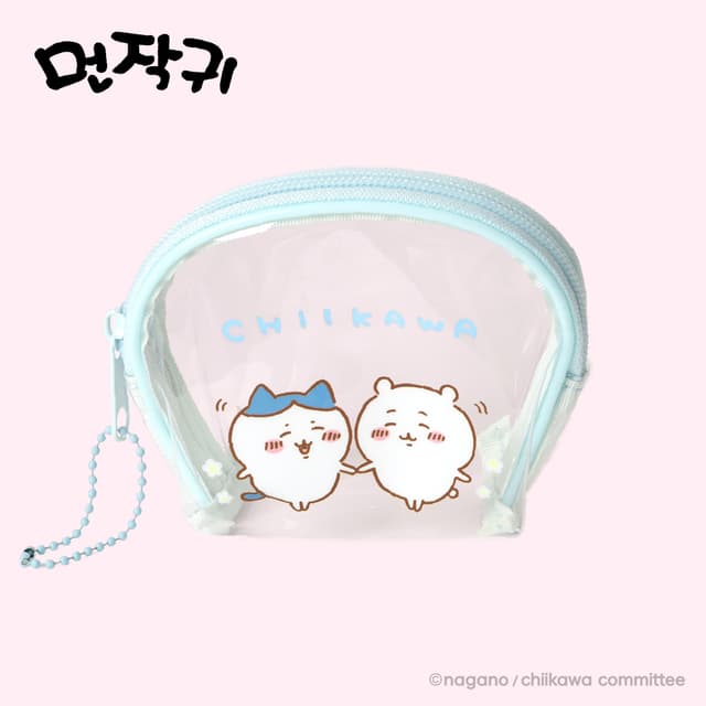 [ちいかわ]なんか小さくてかわいいやつ ブルー半円透明ポーチ