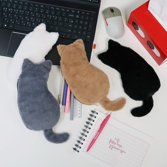 [ブリスクスタイル]ふんわり猫ぬいぐるみペンケース ペンポーチ