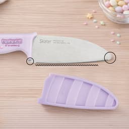 [サンリオ]クロミ マシュグミ 子ども用まな板 ステンレス製丸型安全ナイフセット 5