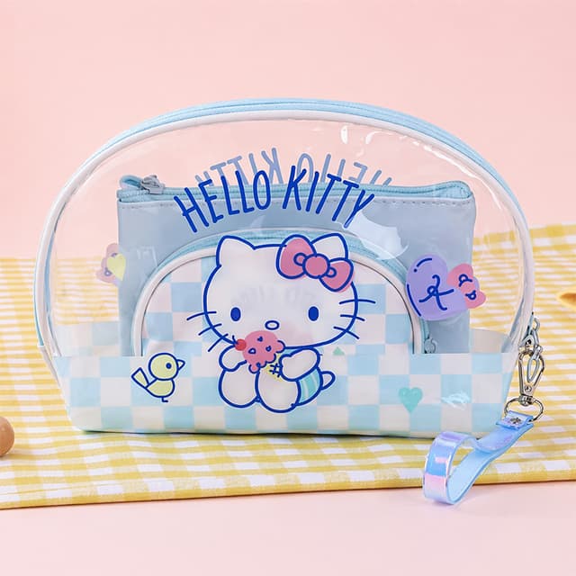 [サンリオ]プレイ ハローキティ 透明 3ピースポーチ 1