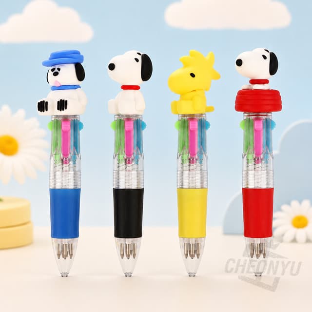 [ピーナッツ]ピーナッツ スヌーピー マスコットミニ4色ボールペン