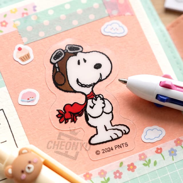 [ピーナッツ]リムーバブルステッカー_フライングエース（単品1枚） 1