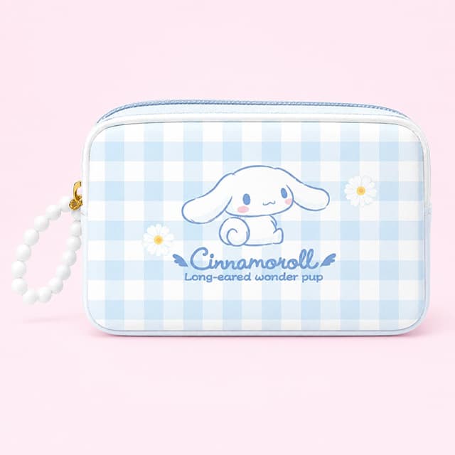 [サンリオ]シナモロール チェック柄ポーチ