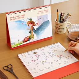 【インディゴ】2027 赤毛のアン A4 卓上カレンダー（イラストデスクカレンダー） 2
