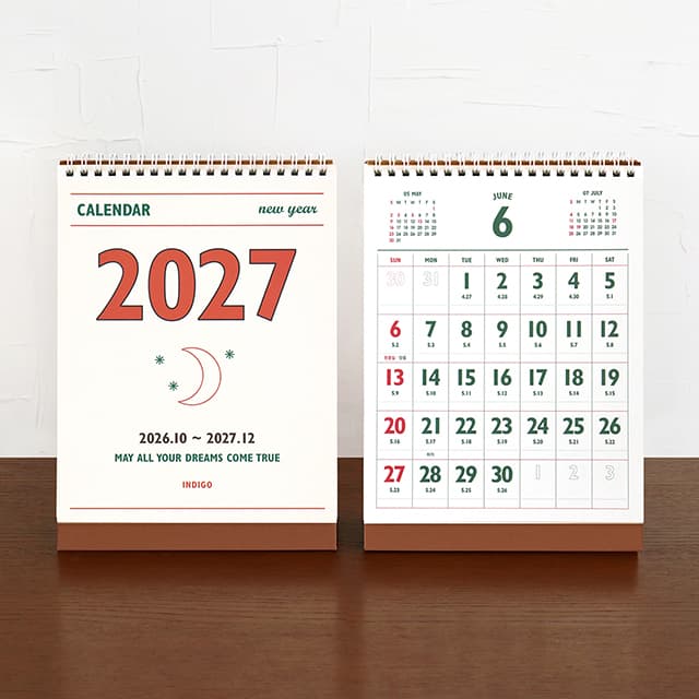 2027 ルナ レトロ旧暦卓上カレンダー（節気ミニデスクカレンダー）