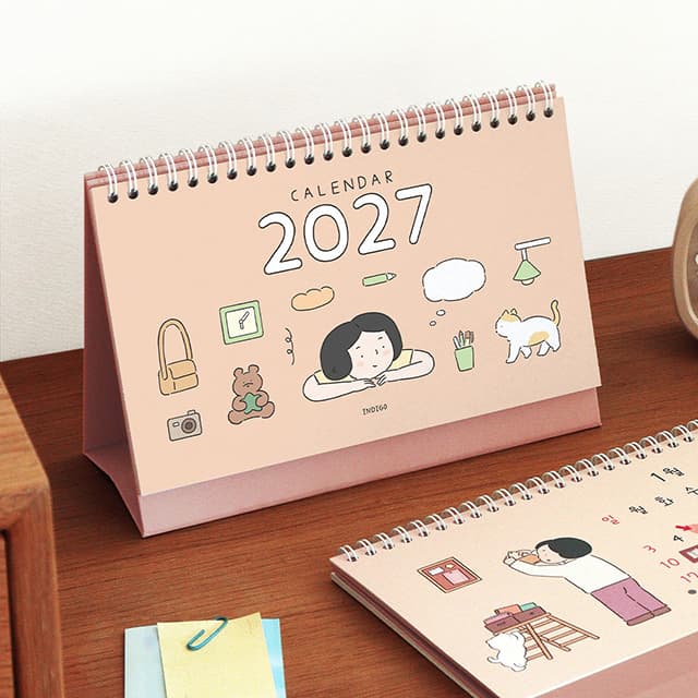 [インディゴ]2027 日常卓上カレンダー（感性イラストデスクカレンダー） 1