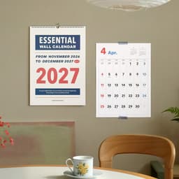 [アイコニック]2027 エッセンシャル壁掛けカレンダー A3 月間カレンダー 旧暦 インテリアポスター 2